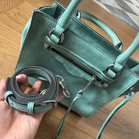 Rebecca Minkoff Side Zip Mini Reagan Tote Cross Body - Teal - NWOT - Picture 3 of 15